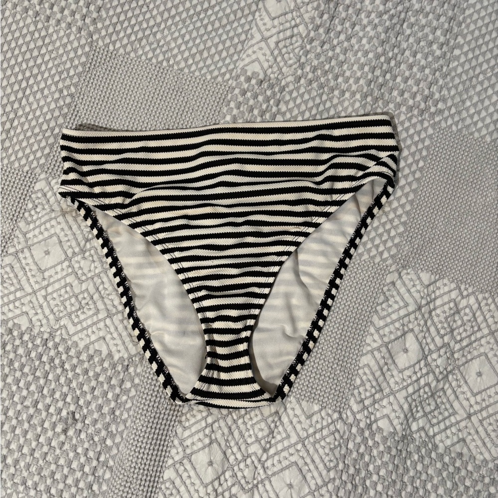 Black and White Striped Bikini Bottom